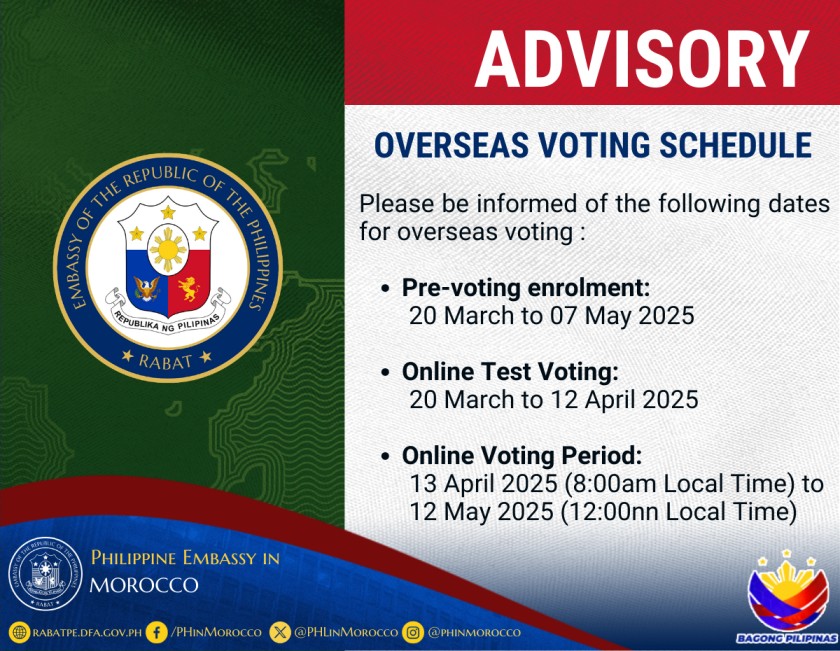 Advisory Overseas Voting Schedule