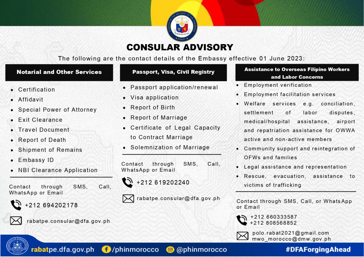 CONSULAR ADVISORY June 2023